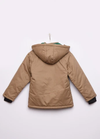 Коричнева демісезонна куртка дитяча демісезон коричнева з капюшоном Let's Shop