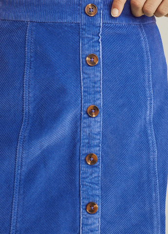Синяя кэжуал однотонная юбка C&A а-силуэта (трапеция)
