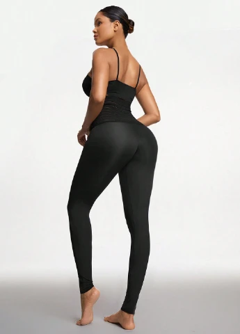 Черные демисезонные леггинсы SHEIN
