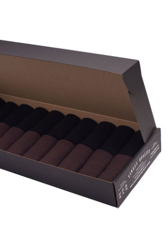 Комбіновані набір чоловічих шкарпеток 20 пар, чорний/коричневий, класичні, 43-45 Rovix однотонні (253189048)