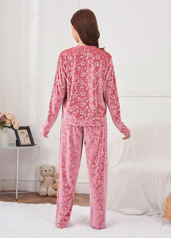 Рожева всесезон піжами (лонгслів, штани) лонгслів + брюки SHEIN