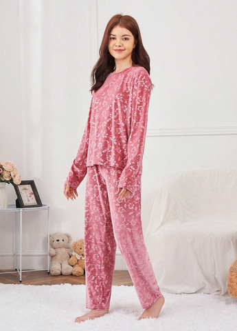 Рожева всесезон піжами (лонгслів, штани) лонгслів + брюки SHEIN