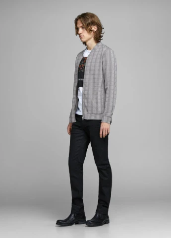 Сіра демісезонна бомбер Jack & Jones
