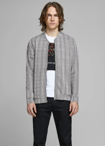 Сіра демісезонна бомбер Jack & Jones