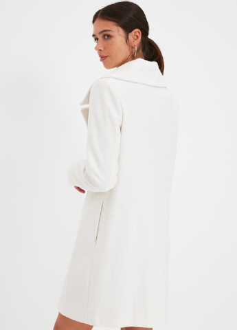 Белое демисезонное Пальто однобортное Trendyol