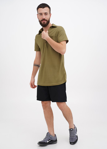 Оливковая (хаки) футболка-поло для мужчин Emery Rose однотонная