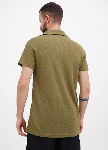 Оливковая (хаки) футболка-поло для мужчин Emery Rose однотонная