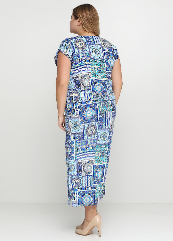 Блакитна кежуал сукня Bon Voyage з абстрактним візерунком