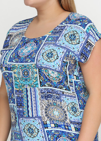 Голубое кэжуал платье Bon Voyage с абстрактным узором