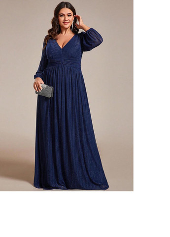 Темно-синее вечернее платье SHEIN в полоску