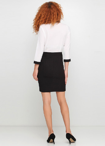 Черно-белое деловое платье рубашка Sandro Ferrone однотонное