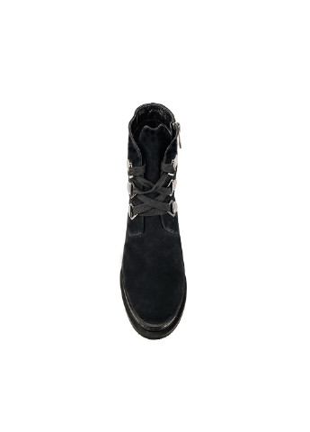 Зимние зимние ботинки с мехом женские черные замшевые Brocoli из натуральной замши