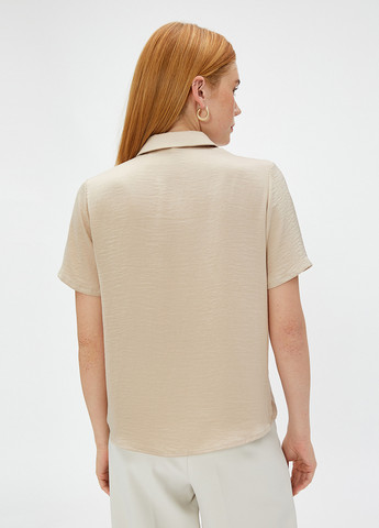 Светло-бежевая летняя блуза KOTON