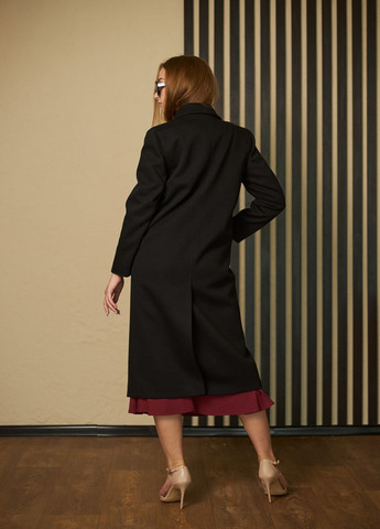 Черное демисезонное Пальто двубортное MiNiMax