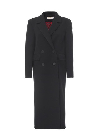 Черное демисезонное Пальто двубортное MiNiMax