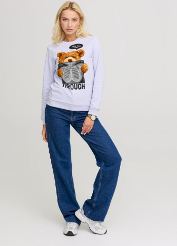 Сиреневый свитшот женский basic /no flis/ YAPPI рисунок (252258493)