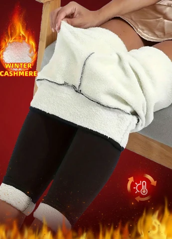 Черные зимние леггинсы SHEIN