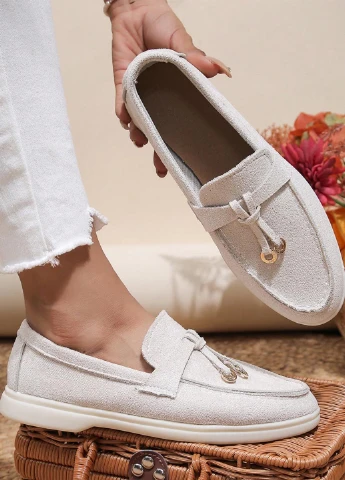 SHEIN Туфлі лофери бежевий з текстиль, китай — демісезон (345558584)