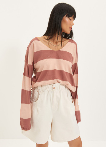 Розово-коричневый демисезонный пуловер пуловер Trendyol