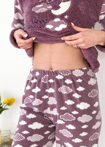Фіолетова піжама жіноча тепла No Brand