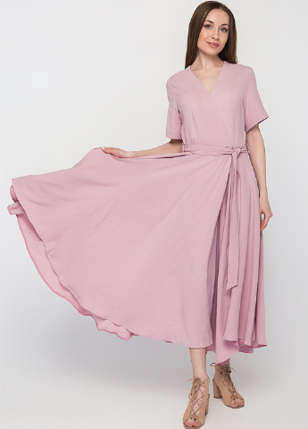 Розово-лиловое кэжуал платье с юбкой-солнце O`zona milano однотонное