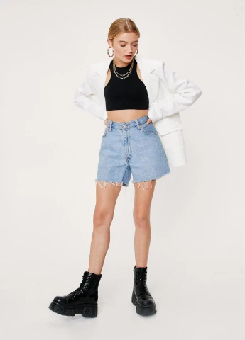 Белый женский жакет Nasty Gal однотонный - демисезонный