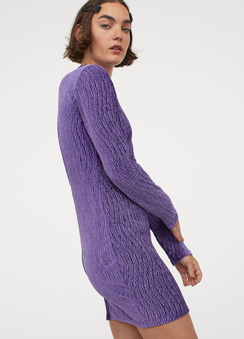 Фіолетова вечірня, кежуал сукня силуетна, з відкритою спиною H&M однотонна