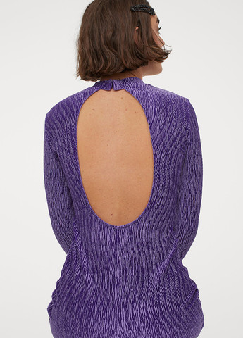 Фіолетова вечірня, кежуал сукня силуетна, з відкритою спиною H&M однотонна