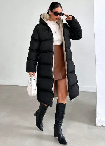 Черная зимняя куртка SHEIN