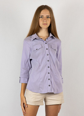 Сиреневая кэжуал рубашка однотонная Time of Style