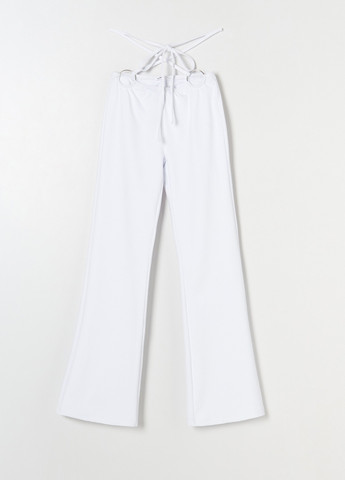 Белые кэжуал демисезонные клеш брюки Sinsay