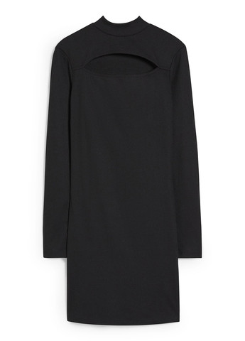 Черное коктейльное платье футляр C&A однотонное