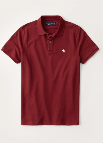 Красная футболка-поло для мужчин Abercrombie & Fitch однотонная
