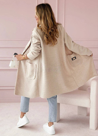 Світло-бежеве демісезонне Пальто двобортне No Brand