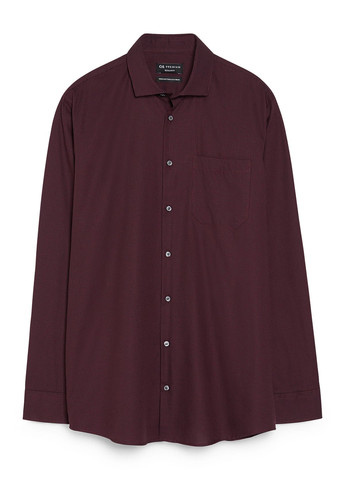 Бордовая классическая, кэжуал рубашка с абстрактным узором C&A