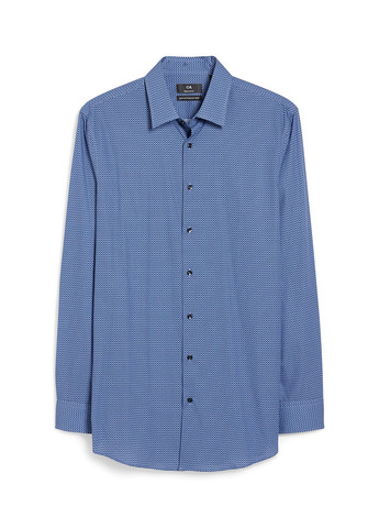 Голубой кэжуал, классическая рубашка с цветами C&A