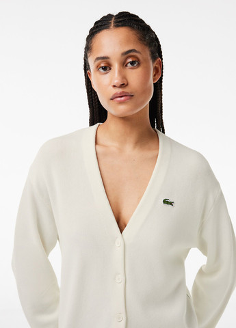 Белый демисезонный кардиган Lacoste
