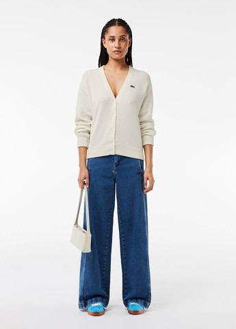 Белый демисезонный кардиган Lacoste