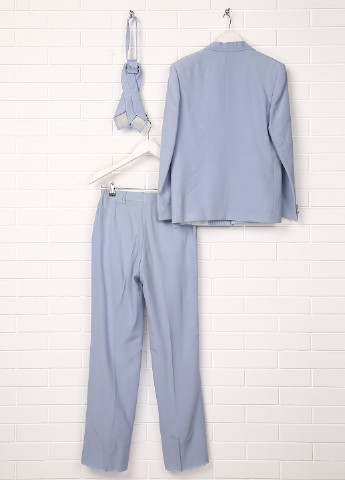 Небесно-блакитний демісезонний костюм (піджак, брюки, краватка) брючний Malip