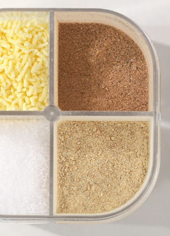 Банка для спецій 4 відділення 5901 8,5х6,5х6,5 см білий No Brand (253626071)