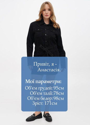 Черное джинсовое платье рубашка Oasis однотонное