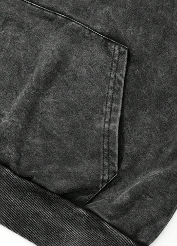 Черный худи SHEIN однотонный без декора (331536116)