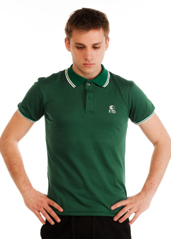 Темно-зеленая футболка-поло для мужчин Ястребь однотонная