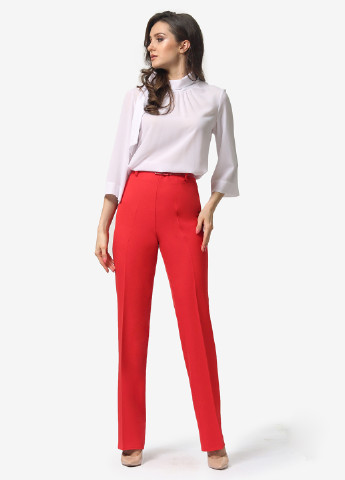 Красные кэжуал демисезонные прямые брюки Lada Lucci