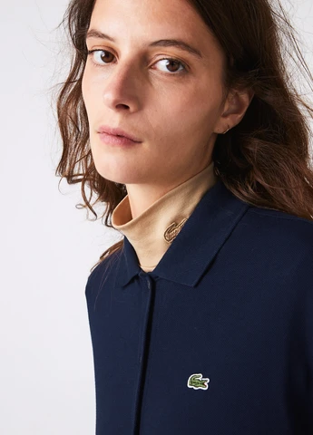 Индиго кэжуал платье рубашка Lacoste с логотипом