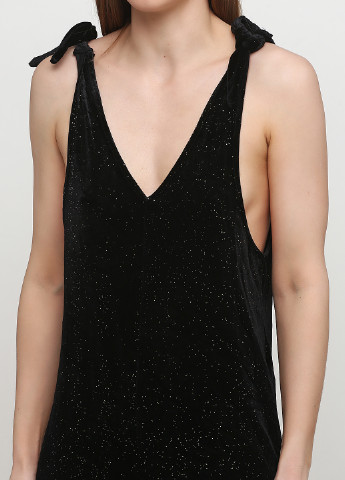 Комбинезон Monki комбинезон-брюки однотонный чёрный кэжуал трикотаж, полиэстер