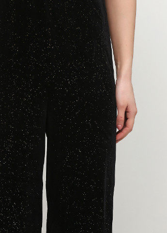 Комбинезон Monki комбинезон-брюки однотонный чёрный кэжуал трикотаж, полиэстер