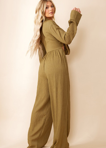 Комбінезон PrettyLittleThing комбінезон-брюки однотонний гірчичний кежуал поліестер