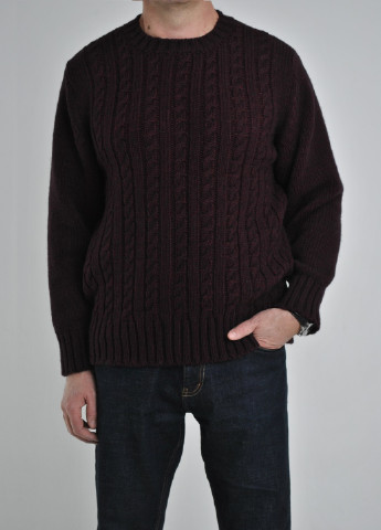 Бордовий зимовий светр з косами Berta Lucci