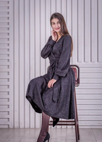 Чорна вечірня плаття, сукня з спідницею-сонце FashionYouWant однотонна